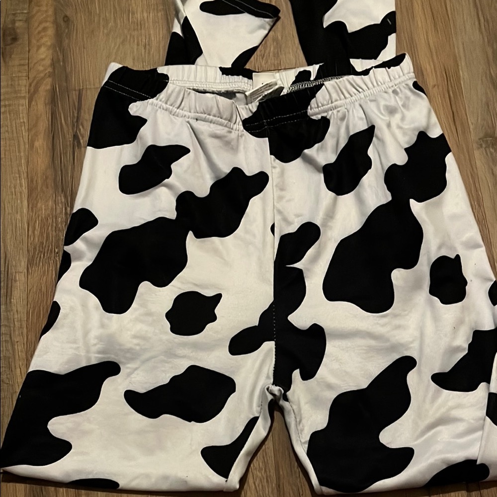 SHEIN Black and White Cow Print Kids Pajama Bottoms